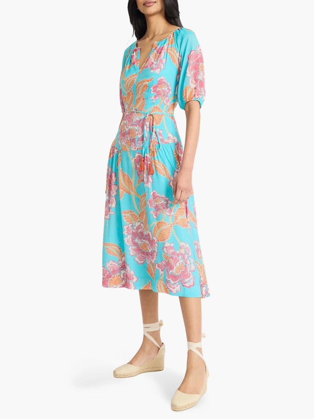The Good Journey Split Neck Midi Dress size L